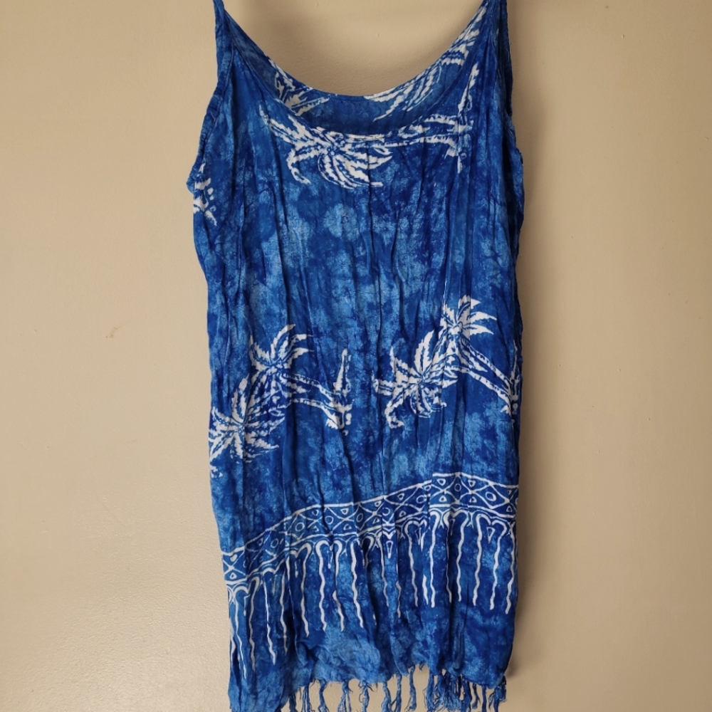 Blue and White Beach Top